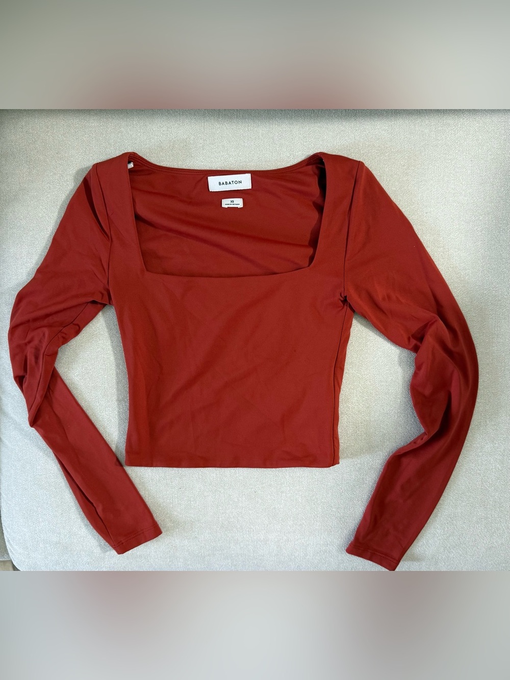 Aritzia Burnt Orange Original Contour Squareneck Top